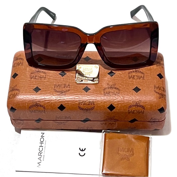 MCM 54mm Rectangular Sunglasses with Case/Cloth Brown/Cognac - Picture 4 of 13